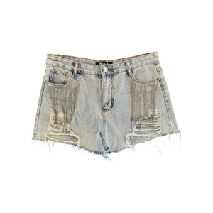 Blue B Rhinestone Fringe Distressed Denim Jean Shorts Women’s Size Large thumbnail 2