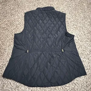 Croft & Barrow Womens XL Black Quilted Vest Full Zip Mock Neck Adjustable Waist thumbnail 5