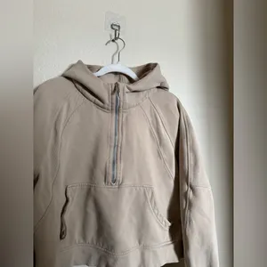 Lululemon Scuba Oversized Half-Zip‎ Hoodie Sweater in Trench Tan thumbnail 3