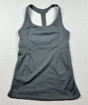 Athleta Racerback Tank Womens Small Gray Built In Bra Athletic Workout Top thumbnail 1