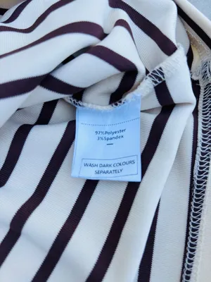 Ladies XXL Brown/Beige Stripe Top - like new! thumbnail 4