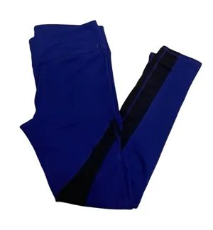 Fabletics Cherise Mid Rise Leggings Mesh Panel Athletic Medium Blue Black thumbnail 1