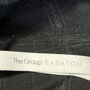 Aritzia The Group Babaton Black Plaid Tartan Straight Cropped Trousers Pants XS thumbnail 4