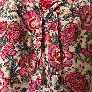 Vintage Cotton Village Floral Babydoll Top Cottage Y2K Boho Tassels Size Small thumbnail 3