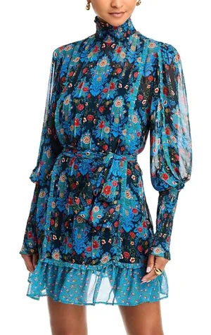 Farm Rio Arabesque Floral Pleated Dress thumbnail 1