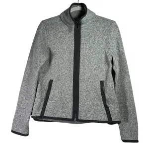 Lululemon‎ Its Fleecing Cold Zip Up Jacket Heathered White Dark Carbon Size 6 thumbnail 1