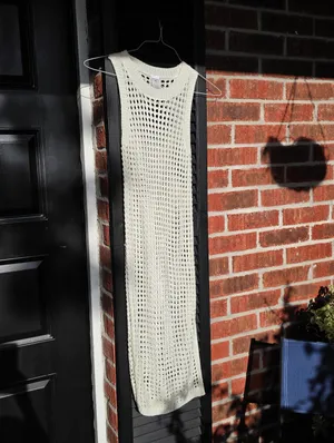 Women's Crochet Cover Up Midi Dress - Shade & Shore™ Off-White XS thumbnail 3