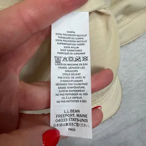 L.L. Bean Large Sherpa Fleece Vest Mountain Classic Beige Cream Full Zip 519066 thumbnail 10