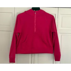 Anrabess quarter zip cropped hooded pullover hot pink M thumbnail 10