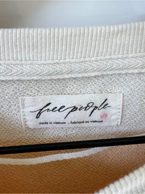 Free People Classic Stripe Crew Wide Sweatshirt in Apricot Stripes thumbnail 4