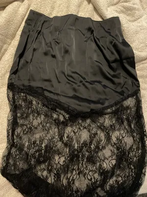 Satin skirt Black Size L thumbnail 1