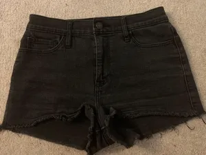 Abercrombie High Waisted Black Jean Shorts thumbnail 1