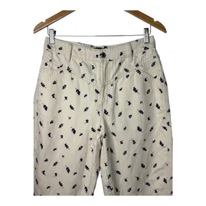 Frank‎ And Oak Linda Balloon Fit Jeans Womens 27 Cream Floral High Rise Tapered thumbnail 9