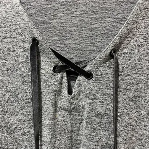 RAILS Leigh V-neck Velvet-ties Long-sleeve Top In Melange Gray Size Large Soft!‎ thumbnail 6
