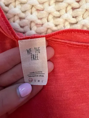 We The Free Cold Shoulder Top Size XS Red Asymmetric Strap thumbnail 2