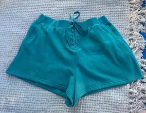 Victoria's Secret NEW XL GREEN Teal Lace-Up Women's Shorts thumbnail 1