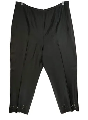 Yves‎ Cossette DEPECHE Mode Vintage Womens Black Linen Rayon Blend Pants 14 thumbnail 1