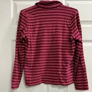 Liz Claiborne Striped Red, Black and White Sweater - Size Medium - GUC thumbnail 2