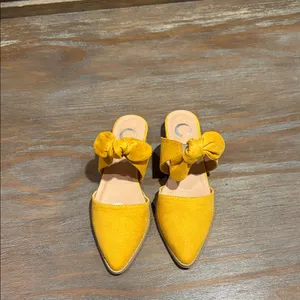Journee‎ Collection Telulah Yellow Bow Mule Slip-On Flats Size 5.5 NIB thumbnail 8