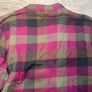 Blair Plaid Flannel Tunic Top Embroidered Pink Brown Green Womens S Fall‎ Blouse thumbnail 5