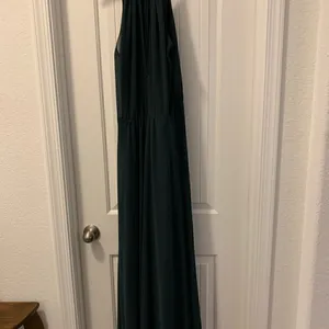 Amsale BHLDN Formal lined Maxi Dress chiffon style overlay Sz 14 Green thumbnail 4