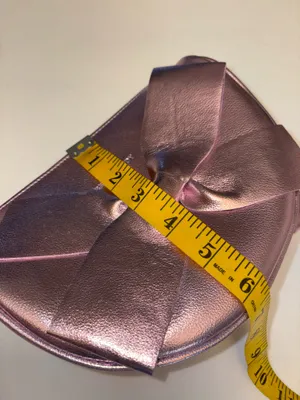 Bath & Body Works Metallic Pink Bow Wristlet Clutch zip top removable strap NWOT thumbnail 4