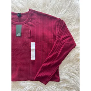 Wild Fable Long Sleeve Boxy Cropped T-Shirt Berry Red Size Large thumbnail 5