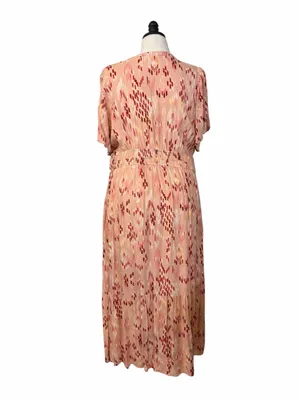 Knox Rose Maxi Dress XXL Blush Geometric Tassel Tie Smocked Waist Cottagecore thumbnail 5