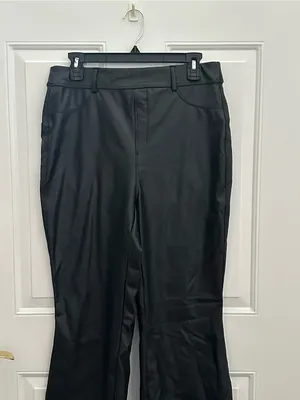 Halara Size L Women's Black Faux Leather Flared Pants NWOT thumbnail 5