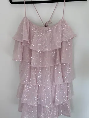 Hello Molly Pink Sequin Tiered Mini Dress thumbnail 1