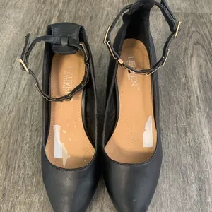 Leuven Alexander black pointed ankle strap heels Size 5.5 thumbnail 4