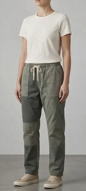 Anthropologie Hei Hei Pants Womens Size XL Drawstring Pants PATCHWORK UTILITY thumbnail 1