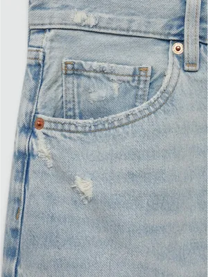 Mango Denim Miniskirt with Frayed Hem Mini Skirt NWT Elena Light Blue XS thumbnail 4