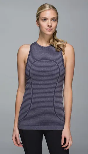 Lululemon Run: Swiftly Tech Tank | Rugby Stripe Tonal Heathered Black Grape thumbnail 1