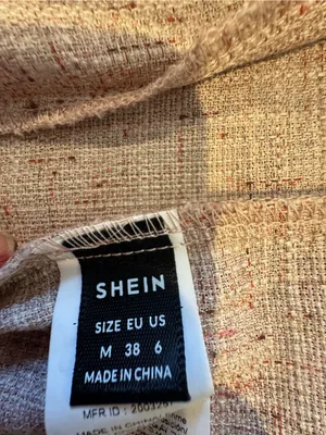 SHEIN Beige Tweed Sleeveless Peplum Button Front Top thumbnail 6