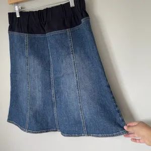 GAP Maternity Vtg. Denim Skirt Knee Length Cotton Blue Cottagecore Size XXS thumbnail 3