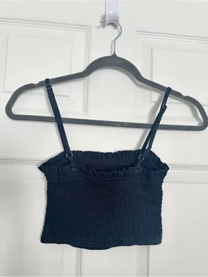 Abercrombie & Fitch Smocked Crop Tank - Black - XS thumbnail 6