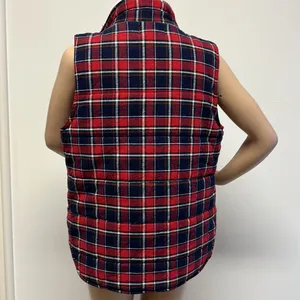 Flannel & Fleece Red & Navy Plaid Vest size M thumbnail 5
