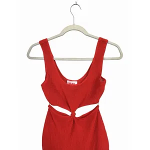 Solid & Striped x Sloane Stephens Sz S Red Bailey Dress Knit Cutout Midi Beach thumbnail 3