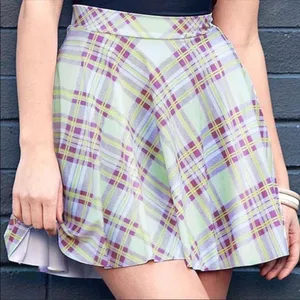 Blackmilk Pastel Plaid Skater Skirt thumbnail 1