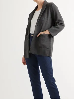 Quince Large 100% Organic Cotton Knit Blazer Grey Capsule Classic XL Minimalist thumbnail 2