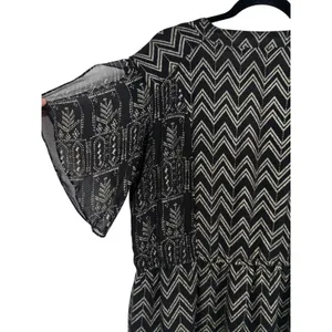 Free People Love Your Chaos Mini Tunic Dress Black Metallic Size Medium Boho thumbnail 12