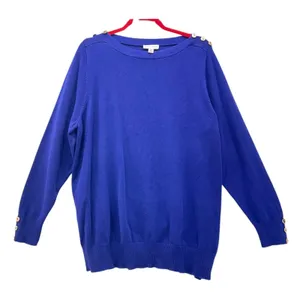 Susan Graver‎ Knit Sweater Cobalt 1X thumbnail 1