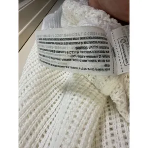 Hollister White Open Knit Teddy Bear Graphic Sweater Slouchy Scoop Neck Size XL thumbnail 4