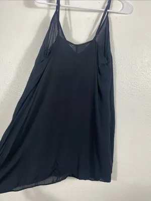 Free People black spaghetti-strap tunic top, size M 100% Viscose thumbnail 5