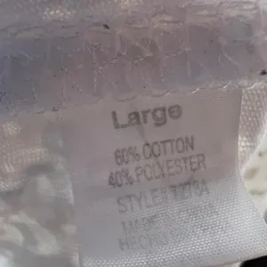 Y2K White Burnout Slub Knit Long Sleeve Top Sheer Scoop Neck‎ Pocket Size L thumbnail 6