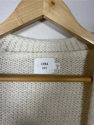 Luna Ivy Chunky Knit Butterfly Cardigan 3D Novelty Open Front Size S thumbnail 3