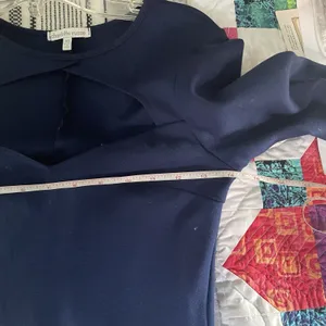 Navy Blue Bodycon Mini Dress‎ Long Sleeve XS Charlotte Russe Minimalist Chic Y2K thumbnail 6