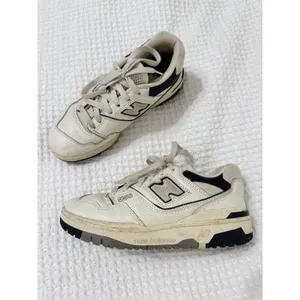 New Balance 550 Sea Salt Black Leather Sneakers Women's Size 7 thumbnail 2