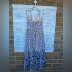 ELLIATT S Lilac Blue Lace Midi Dress Whimsigoth Cocktail Quiet Luxury thumbnail 8